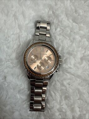 Michael Kors Silver Bracelet Watch with Gold Dial